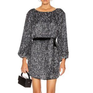 Retrofete Black and Silver Sequin Dress